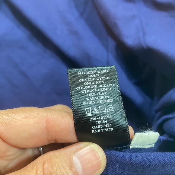 Ann Taylor A line Dress Women 10 stretch Blue Short Sleeve Crew neck Back Zipper - Picture 5 of 10